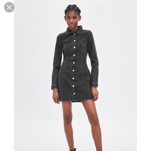 Zara Dresses Zara Black Denim Dress Poshmark